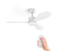 Ufesa Bután Ventilador de Techo con Luz, 30W, 6 Velocidades, Ultra Silencioso, 3 Aspas de 122cm, Función Verano - Invierno, Temporizador 8h, 3 Niveles Luz, Mando a Distancia, Blanco