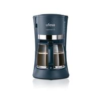 Ufesa Capriccio Cafetera de Goteo 12, Jarra 1.2L, 12 Tazas, 680W, Filtro Permanente, Placa Calefactora Antiadherente, Sistema Antigoteo, Auto Apagado, Azul/Verdoso