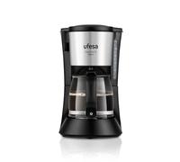 Ufesa Capriccio Delux Cafetera de Goteo, 12 Tazas, 680W, Jarra 1.2L, Filtro Permanente, Placa Calefactora Antiadherente, Sistema Antigoteo, Auto Apagado, Acabados Inox