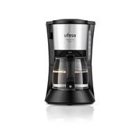Ufesa Capriccio Delux Cafetera de Goteo, 6 Tazas, 600W, Jarra 0.6L, Filtro Permanente, Placa Calefactora Antiadherente, Sistema Antigoteo, Auto Apagado, Acabados Inox