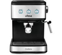 Ufesa CE7242 Cafetera Expresso y Capuccino, Vaporizador Orientable, 20 Bares, 2 Modos: Café Molido o Monodosis, Depósito 1.5L, Función Calienta Tazas, 850W, Modena