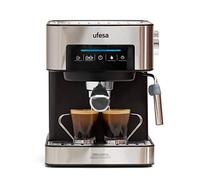 Ufesa CE7255 Cafetera Expresso y Capuccino Panel Táctil Digital, Vaporizador Orientable, 20 Bares, Café Molido o Monodosis, Depósito 1.6 L, Función Calienta Tazas, 850W, Acero Inoxidable