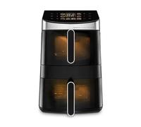 Ufesa Freidora de Aire Flamingo Duo, Doble Cubeta, Capacidad 11.5L, 8 Programas Preestablecidos, Pantalla Táctil Digital, DualZone Heat, 2500W, Vertical, 50-220ºC, Air Pulse 360º, Ventana con Luz