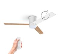 Ufesa Katmandú Ventilador de Techo de Aspas Reversibles con Luz y Mando 132cm 40W Blanco/Madera
