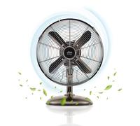 Ufesa Michigan Mini Ventilador de Sobremesa Oscilante, 40W, 3 Velocidades, 4 Aspas 30cm, Diseño Metalizado