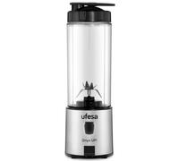 Ufesa - Onyx GO & UP! 0,4 L Batidora de vaso Negro, Acero inoxidable