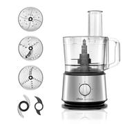 Ufesa Quick Slicer Procesador de Alimentos Multifunción 10 en 1, 1200W, 1.5L de Capacidad, Cuerpo Inox, x3 Discos Doble Cara, x1 Cuchilla Cortadora, x1 Cuchilla Mezcladora
