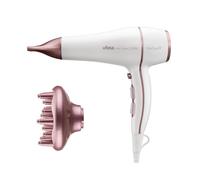 Ufesa Secador de Pelo Profesional Air Glow 2200W, Motor AC, Elimina el Encrespamiento, Incluye Difusor y Concentrador, 2 Velocidades, 3 Temperaturas, Golpe de Aire Frío, Blanco/Rosa