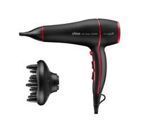 Ufesa Secador de Pelo Profesional Air Sonic 2200W, Motor AC, Elimina el Encrespamiento, Incluye Difusor y Concentrador, 2 Velocidades, 3 Temperaturas, Golpe de Aire Frío, Negro/Rojo