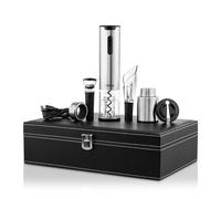 Ufesa Set Sacacorchos Eléctrico EasyClassy con Maletín, Abridor Botellas Vino con Luz LED, Tapón de Servicio Antigoteo, Tapón Sellador y Extractor de Aire, Bateria Ni-MH, Inalámbrico, Cable USB C Incl