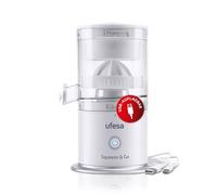 Ufesa Squeeze & Go White, Exprimidor Inalámbrico Eléctrico Recargable, Portátil, Extractor de Nutrientes para Frutas Multifuncional, Carga USB, 220ml de Capacidad, Sin BPA