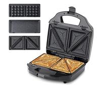 Ufesa SW7950 Sandwichera 3 en 1 Cook&Fun, 900W, Grill, Gofres y Sandwiches, Placas Antiadherentes Extraibles, Sin BPA, Inox