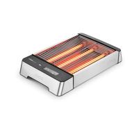 Ufesa Tostador Plano Kamut, 1000W con 3 Resistencias, Tostador Horizontal de Acero Inoxidable, Tamaño XL para 4 Rebanadas, 6 Niveles, Pantalla Táctil, Recalentar y Descongelar, Bandeja Recogemigas