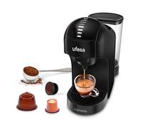 Ufesa Venezia, Cafetera Cápsulas 4 en 1, Cápsulas café Standard, Cápsulas Café Delta Café Molido, Panel Táctil Digital con 7 Niveles, 1400W, 15 Bares