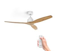 Ventilador de Techo Ufesa CFTB 3 aspas madera 132cm luz LED 6 velocidades temporizador mando