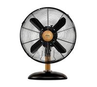 Ventilador de sobremesa - UFESA Masachusets Mini, 3 velocidades, Negro y Haya