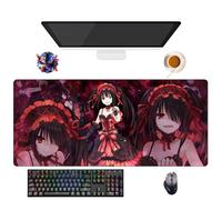 UfgDGS - Alfombrilla de ratón Anime Date a Live Tokisaki Kurumi | Alfombra XXL lavable con bordes reforzados (90 cm x 40 cm x 3 mm) | Superficie duradera y antideslizante (13)