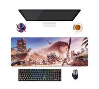 UfgDGS Juego Horizon Forbidden West - Alfombrilla de ratón impermeable XXL (80 cm x 30 cm x 3 mm) | Base antideslizante de goma | Protección de teclado y ratón para PC y portátiles (1)