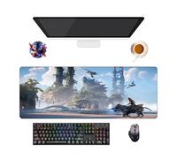 UfgDGS Juego Horizon Forbidden West - Alfombrilla de ratón impermeable XXL (80 cm x 30 cm x 3 mm) | Base antideslizante de goma | Protección de teclado y ratón para PC y portátiles (2)