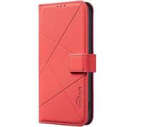 Ufgoszvp Funda de piel con tapa para Vivo Y21/Y21S/Y33S, funda de piel con tapa protectora para Vivo Y21/Y21S/Y33S, color rojo