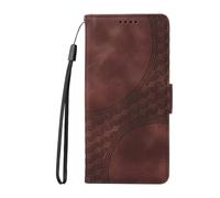 Ufgoszvp Funda de piel para Motorola Moto G35 para Motorola Moto G35 Cuadrícula, Premium PU Cuero Magnético Automático Billetera Funda Flip Teléfono Móvil Funda de Cuero Marrón