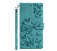 Ufgoszvp Funda de piel para Nokia C22, funda para teléfono móvil, funda tipo libro, con cierre magnético, 8 ranuras para tarjetas, para Nokia C22, mariposa, verde