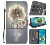 Ufgoszvp Funda de piel para Oppo A79 5G, a prueba de golpes, con función atril, cierre magnético con ranuras para tarjetas y soporte para Oppo A79 5G, diseño de elefantes