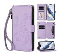 Ufgoszvp Funda para Blackview Wave 8C de piel sintética en relieve, diseño de flores de buttrefly a prueba de golpes, cierre magnético, soporte de visualización, funda para portátil con tarjetero