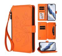 Ufgoszvp Funda para Doogee N55 Plus de piel sintética en relieve, diseño de flores de mariposa a prueba de golpes, cierre magnético, soporte de visualización, funda para portátil, funda para