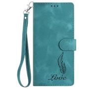Ufgoszvp Funda para Google Pixel 9A, piel sintética con absorción de golpes, con plumas en relieve, ranuras para tarjetas, magnética, a prueba de golpes, para Google Pixel 9A, color verde