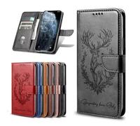 Ufgoszvp Funda para itel S23 Plus, diseño de ciervo de la suerte en relieve, a prueba de golpes, de piel sintética, con tapa para teléfono, TPU con soporte para tarjetero, funda protectora magnética
