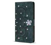 Ufgoszvp Funda para Motorola Moto G04/G24/E14, con diseño de mandala, a prueba de golpes, funda protectora magnética de piel sintética de alta calidad, con ranuras para tarjetas, color verde