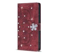 Ufgoszvp Funda para Motorola Moto G04/G24/E14, funda con tapa con purpurina y mandala, a prueba de golpes, funda protectora magnética de piel sintética de alta calidad, con ranuras para tarjetas