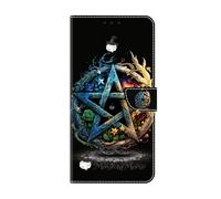 Ufgoszvp Funda para Nokia G21/G11, diseño de pintura en 3D, de piel, con tapa, de silicona, con función atril, diseño de pentagrama