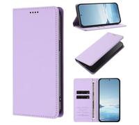 Ufgoszvp Funda para Nokia G21/G11 Flip Case, Magnética Funda de Cuero Funda para Nokia G21/G11 Funda Protectora Billetera Tarjetero Estuche Funda Móvil Funda Móvil Púrpura Claro