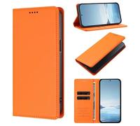Ufgoszvp Funda para Nokia G21/G11 Flip Case, Magnética Funda de Cuero Funda para Nokia G21/G11 Funda Protectora Billetera Tarjetero Estuche Estuche Funda Móvil Funda para Teléfono Móvil, Naranja