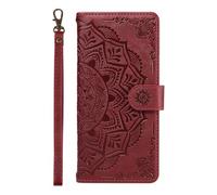 Ufgoszvp Funda para Oneplus 13R 5G, funda de piel para Oneplus 13R 5G, diseño de mandala, con función atril y cierre magnético, color rojo