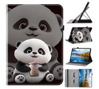 Ufgoszvp Funda para Samsung Galaxy Tab S8 Plus 2022 /S7 FE 2021/S7 Plus 2020 12,4 pulgadas Folio Flip PU Cuero Funda Soporte para Lápiz Soporte Funda Billetera Funda Funda Tableta Funda, Milk Tea Oso