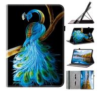 Ufgoszvp Funda para tablet iPad Pro de 13 pulgadas 2024, a prueba de golpes, ligera, de piel, con función atril plegable, funda inteligente protectora para iPad Pro de 13 pulgadas 2024 pavo real