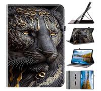 Ufgoszvp Funda para Xiaomi Mi Pad 5/5 Pro de 11 pulgadas Folio Flip PU Cuero Funda Protectora Soporte para Lápiz Soporte Funda Cartera Funda Tableta Funda, Negro Oro León