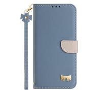 Ufgoszvp Funda para Xiaomi Redmi 12C/11A, diseño de lazo 3D, a prueba de golpes, funda tipo cartera de piel sintética con soporte magnético, funda protectora para Xiaomi Redmi 12C/11A, color azul