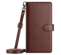 Ufgoszvp Funda tipo cartera para Honor 600 Lite con bloqueo RFID, de piel, con cordón para tarjetas de crédito, a prueba de golpes, para Honor 600 Lite, marrón