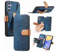 Ufgoszvp Hülle Case kompatibel mit Samsung Galaxy M15,Premium Leder Handyhülle mit Magnetverschluss Standfunktion und Kartenfächer Fingerband Schutzhülle für Samsung Galaxy M15,blau
