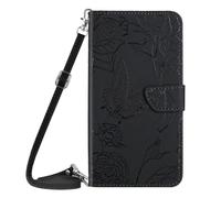 Ufgoszvp Realme C75 4G - Funda con tapa para Realme C75 4G, diseño de mariposa en relieve, a prueba de golpes, funda protectora para teléfono con collar cruzado y ranuras para tarjetas para Realme C75