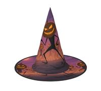 UFhgjjb 1 sombrero de bruja de Halloween - Calabaza bailando con impresión completa de brujas decoración disfraz de fiesta, cosplay, juego de rol, festival, carnaval