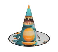 UFhgjjb 3 sombreros de bruja de Halloween - Dinosaurio grito impresión completa de brujas decoración disfraz de fiesta, cosplay, juego de rol, festival, carnaval