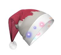 UFhgjjb A Touch of Purple Print LED Christmas Hat for Adults - Sombrero festivo de Papá Noel, gorro unisex de felpa para Navidad, Año Nuevo