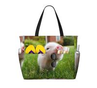 UFhgjjb Bolsa de mano de gran capacidad, bolsa de playa con estampado de pulpo con múltiples bolsillos para vacaciones, camping, crucero, Naughty Pig Baby, Talla única