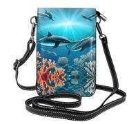 UFhgjjb Bolso pequeño para teléfono celular con estampado de dragón volador, bolsa cruzada con correa ajustable, perfecta para viajes y uso diario, Ballenas bajo el mar, Talla única