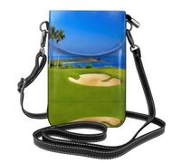 UFhgjjb Bolso pequeño para teléfono celular con estampado de plantas tropicales verdes, bolsa tipo cartera con correa ajustable, perfecta para viajes y uso diario, Campo de golf., Talla única